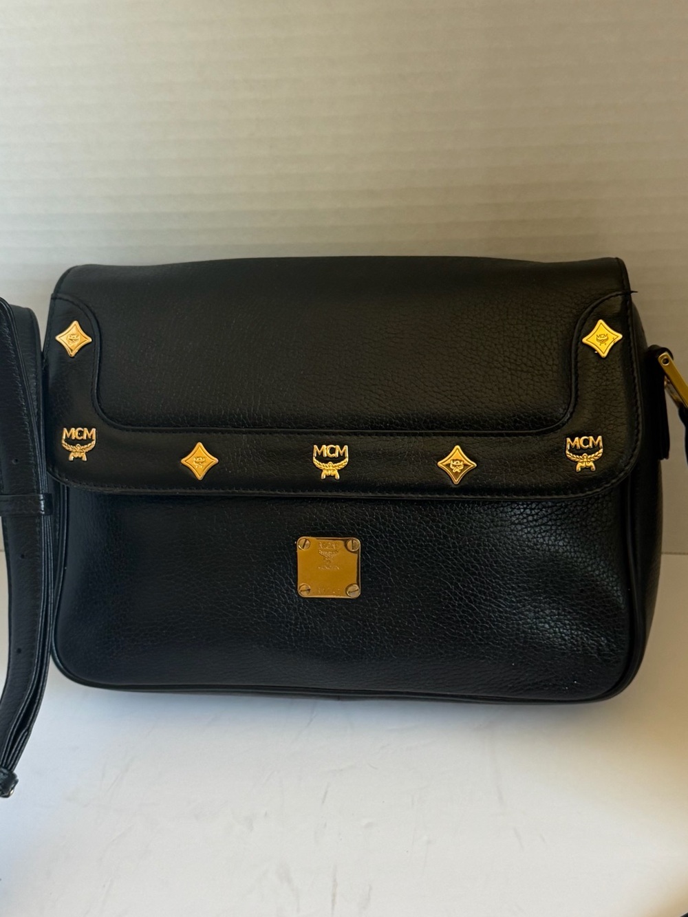 MCM Black all Leather Shoulder Bag- Germany